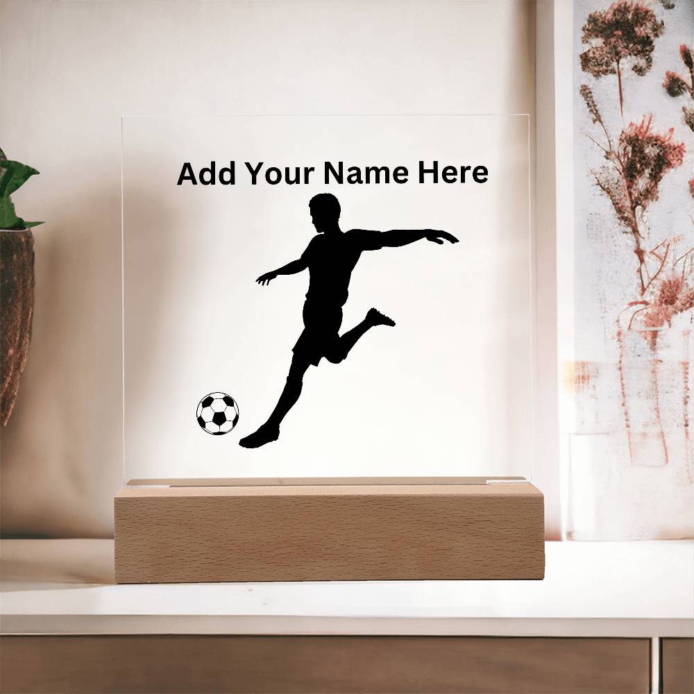 Soccer Guy Acrylic Plaque Night Light