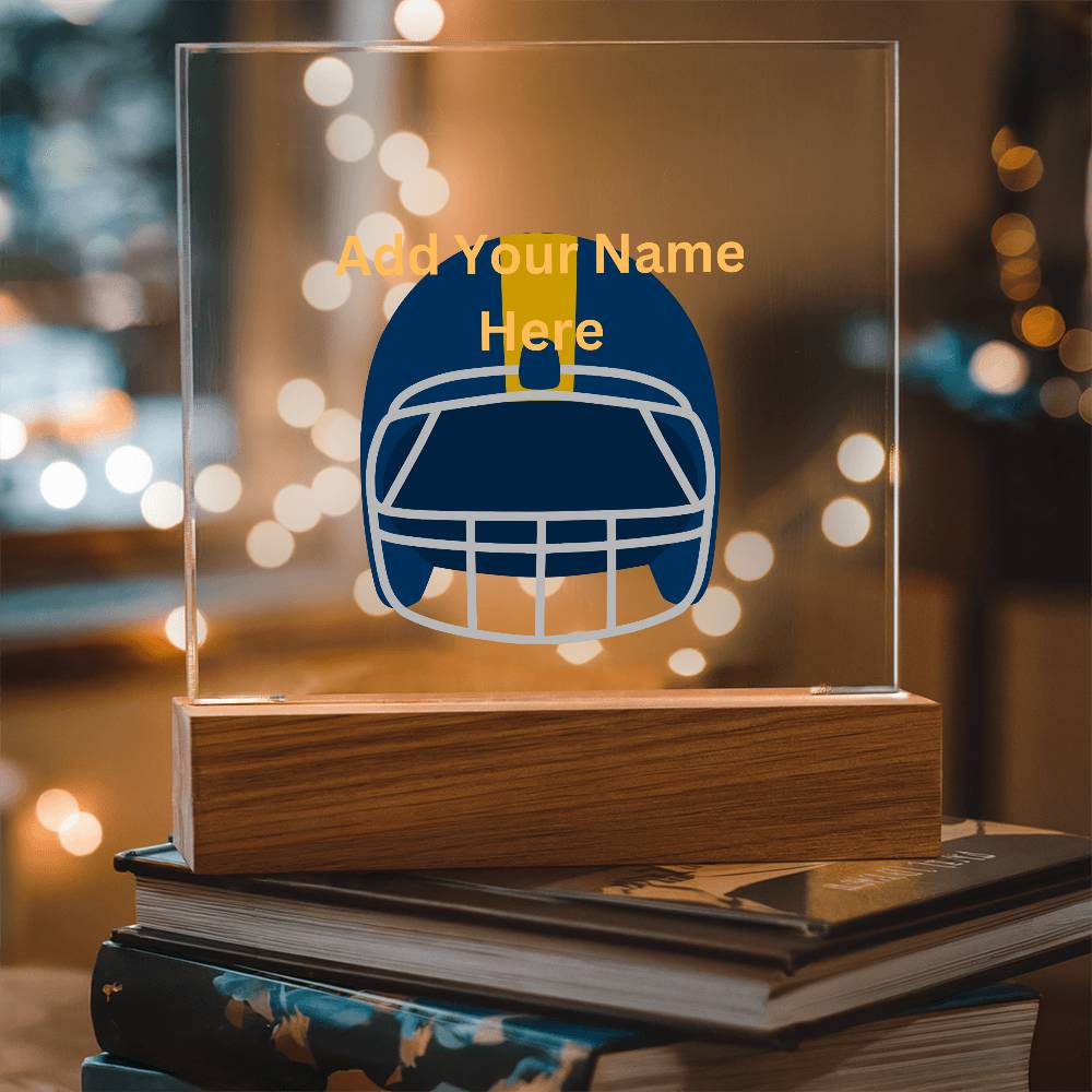 Personalized Football Helmet Acrylic Night Light Plaque