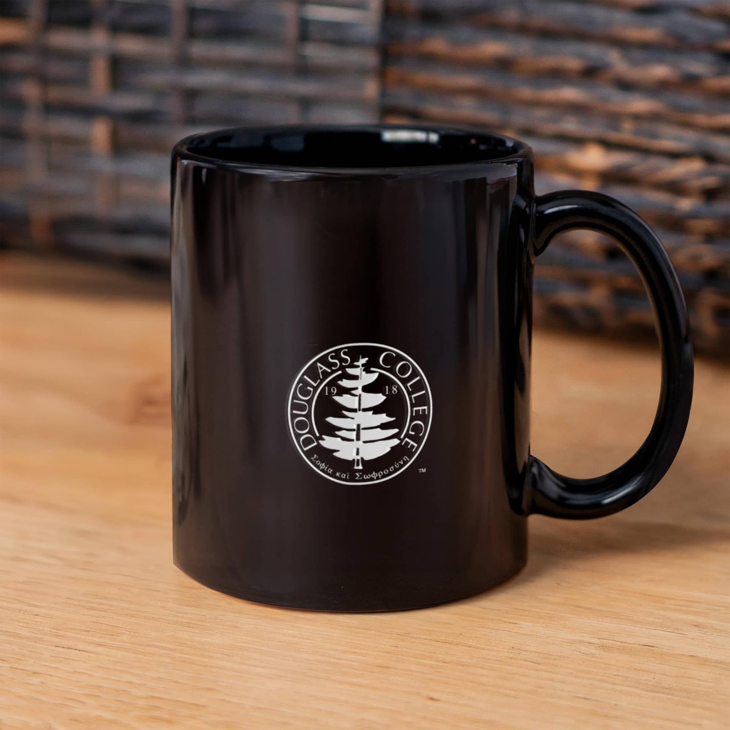 Douglass Collge Seal 11 oz Black Mug