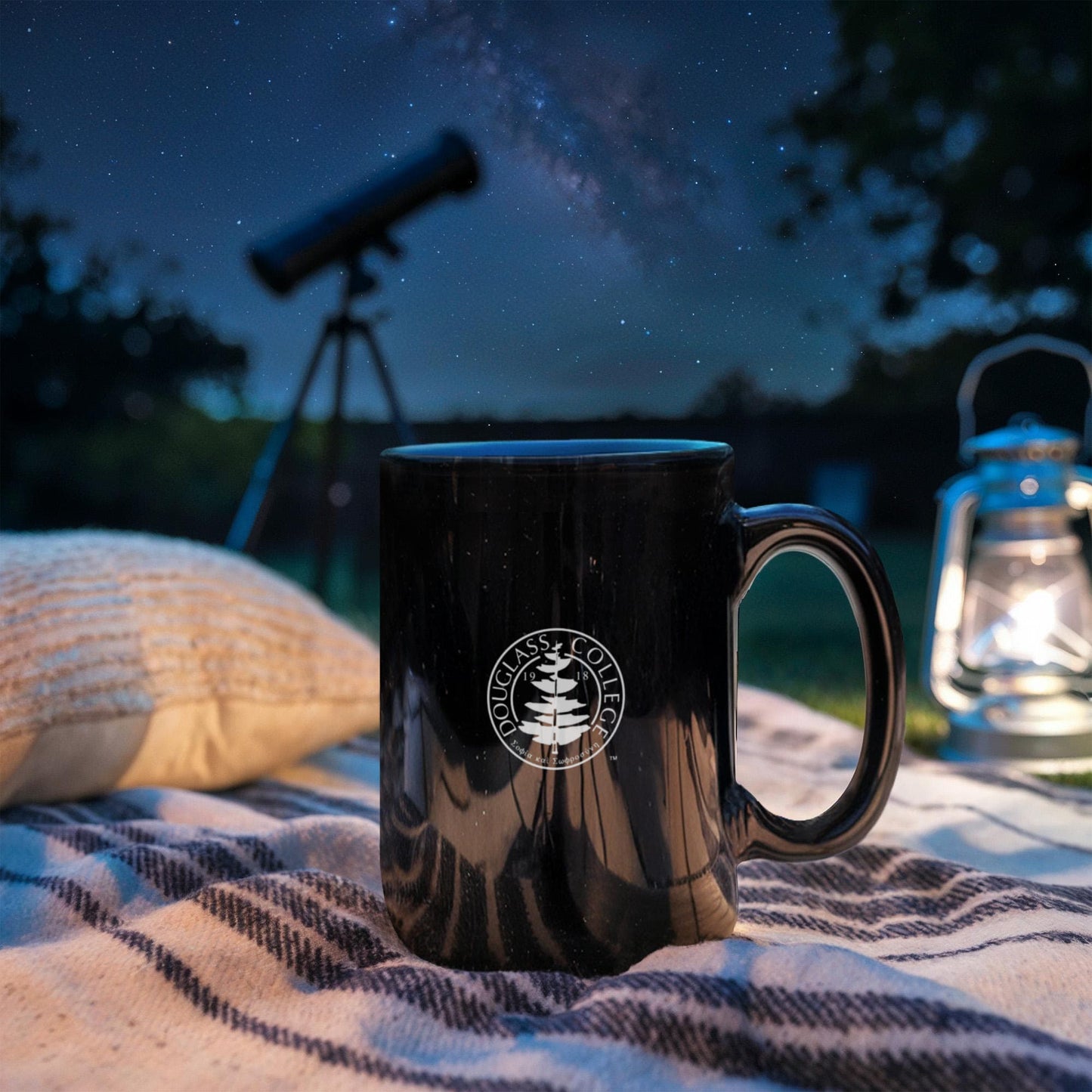 Douglass Collge Seal 11 oz Black Mug