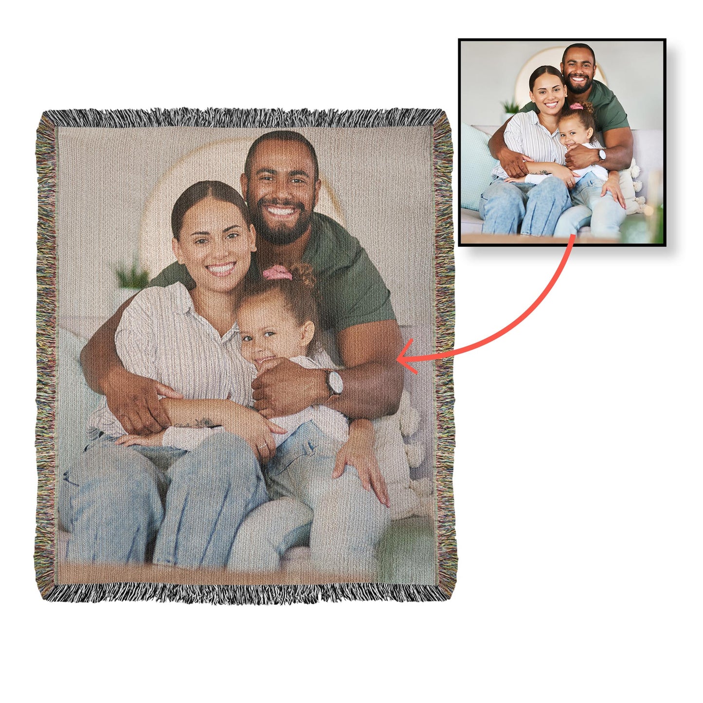 Photo Upload Heirloom Woven Blanket Throw (37'X52")