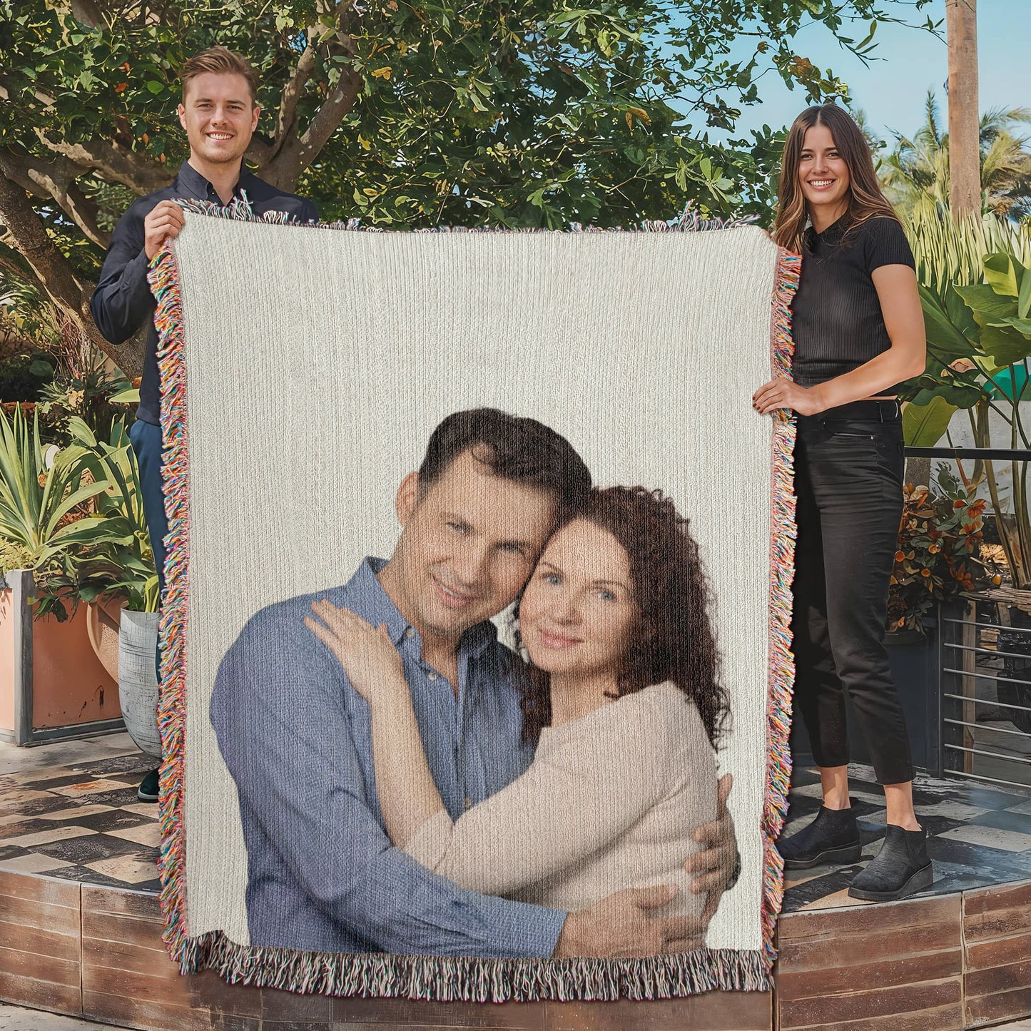 Your Photo Upload Heirloom Woven Blanket Throw (50X60)