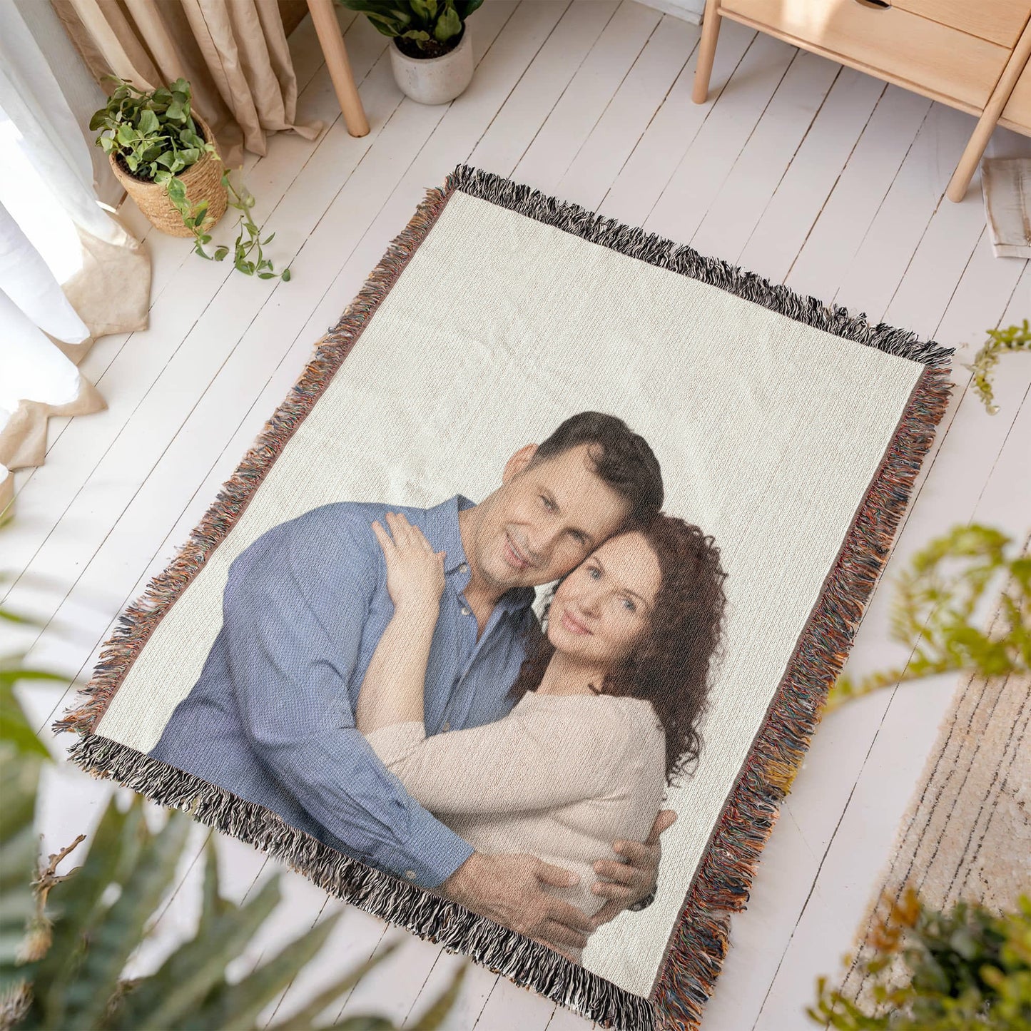 Your Photo Upload Heirloom Woven Blanket Throw (50X60)