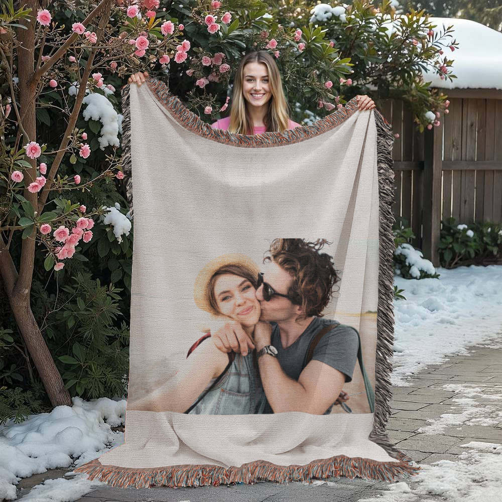 Photo Upload Heirloom Woven Blanket Throw (37'X52")