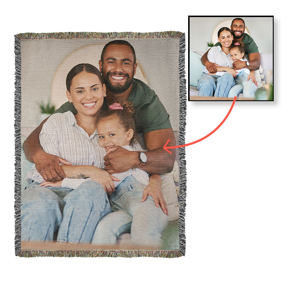Photo Upload Heirloom Woven Blanket Throw (37'X52")