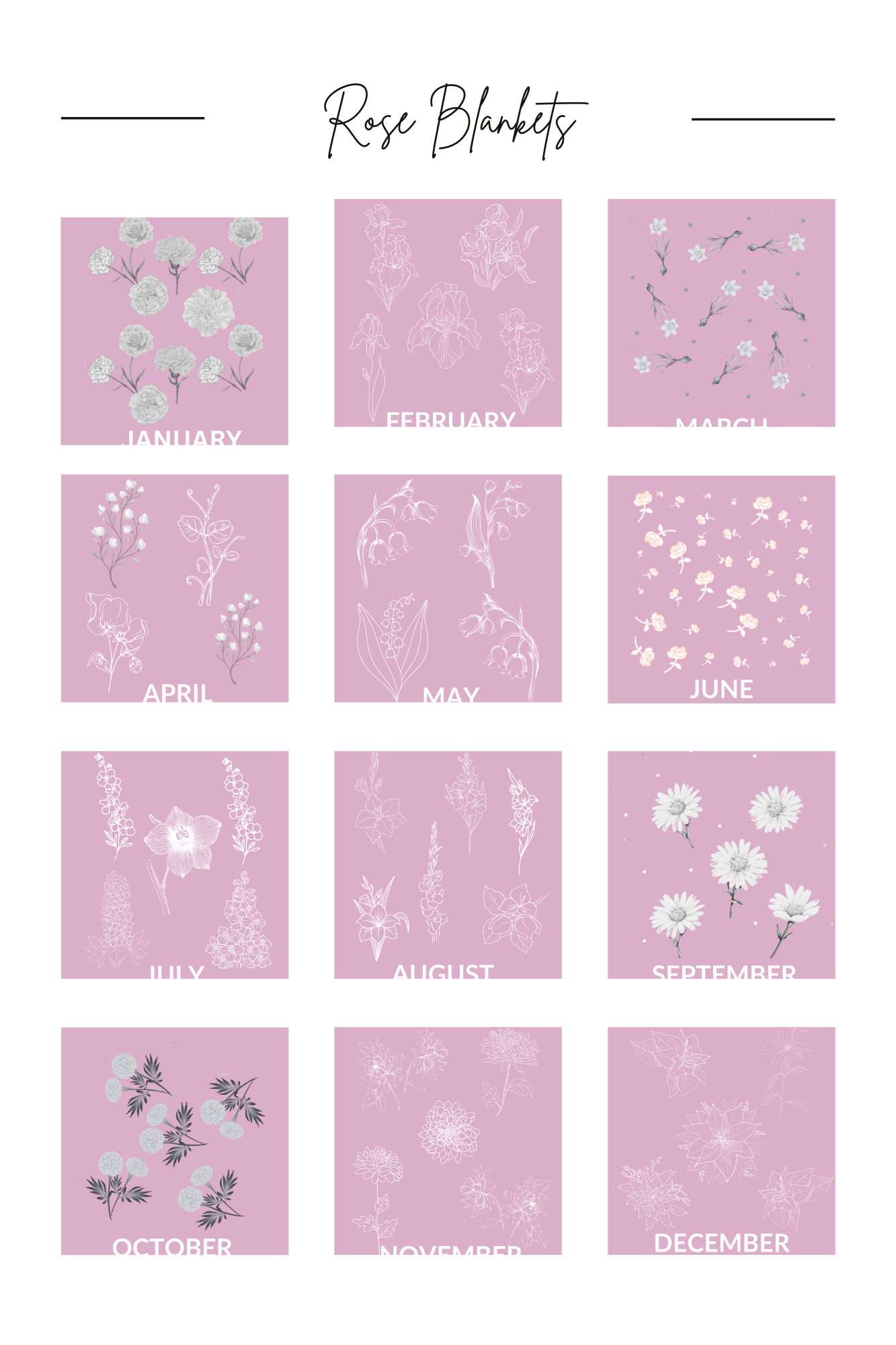 Aqua - July - Larkspur Heirloom Birth Month Flower Woven Blanket