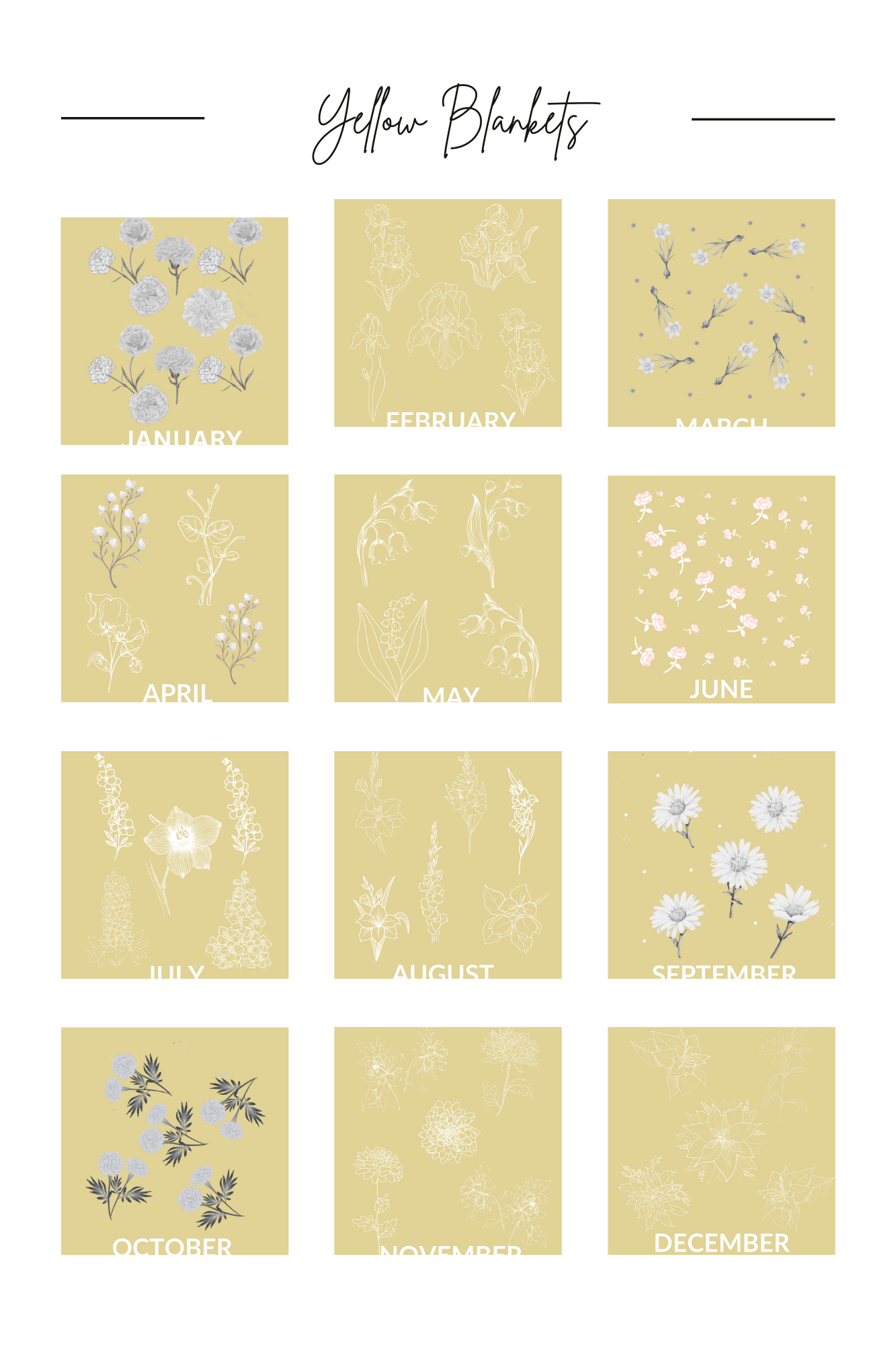Aqua - July - Larkspur Heirloom Birth Month Flower Woven Blanket