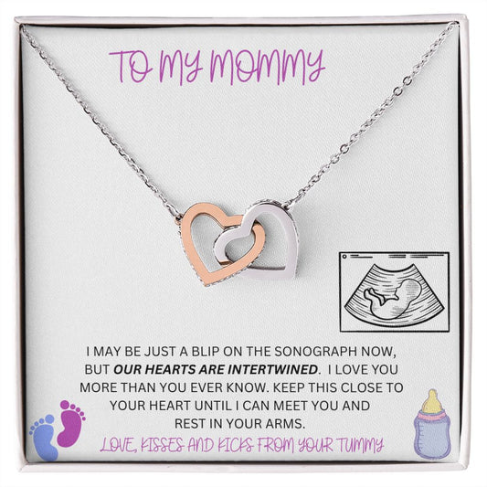 Interlocking Hearts Necklace for New Mom