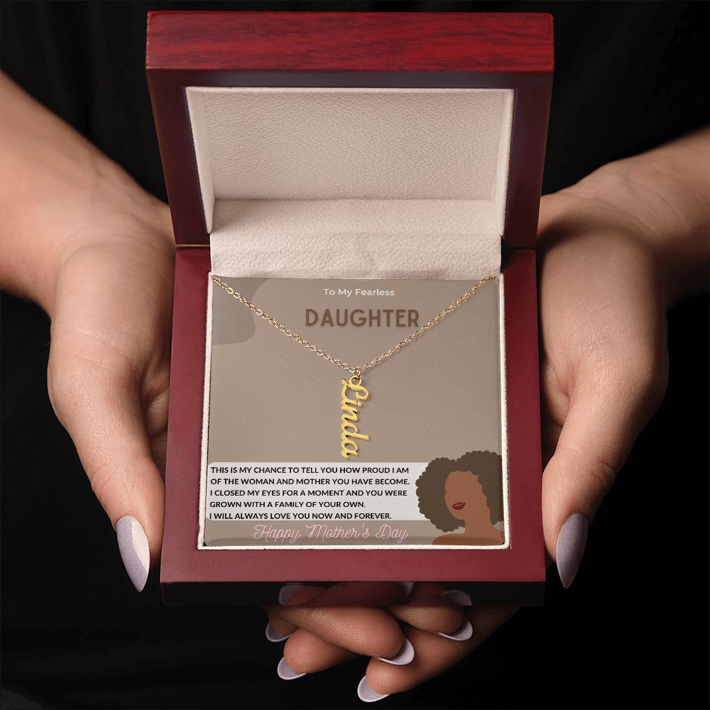 Vertical Name Necklace for My Daughter for Mother's Day
