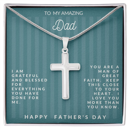 Stainless Steel Cross Necklace for Father's Day