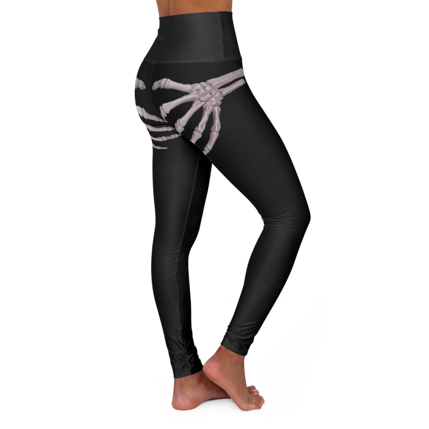 Skelton Hands High Waisted Yoga Leggings