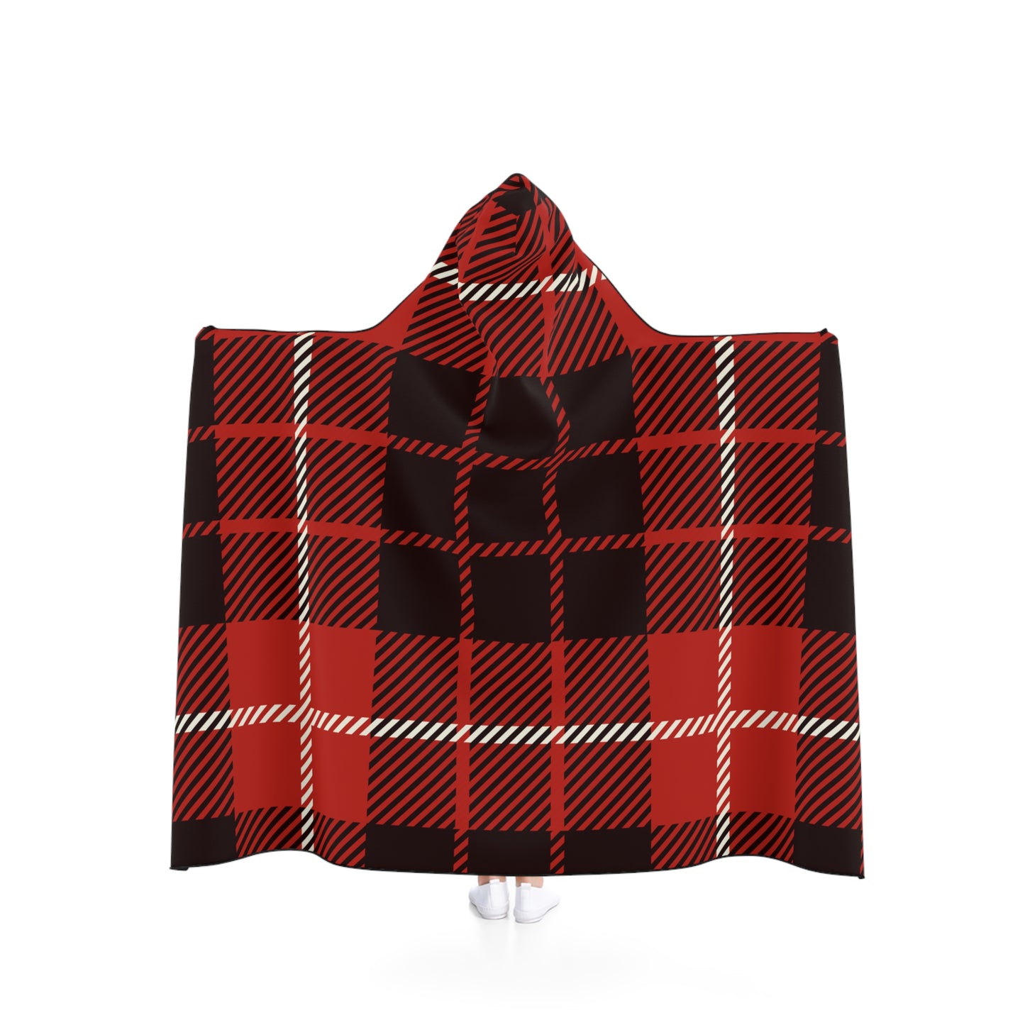 Hooded Blanket - Red Tartan