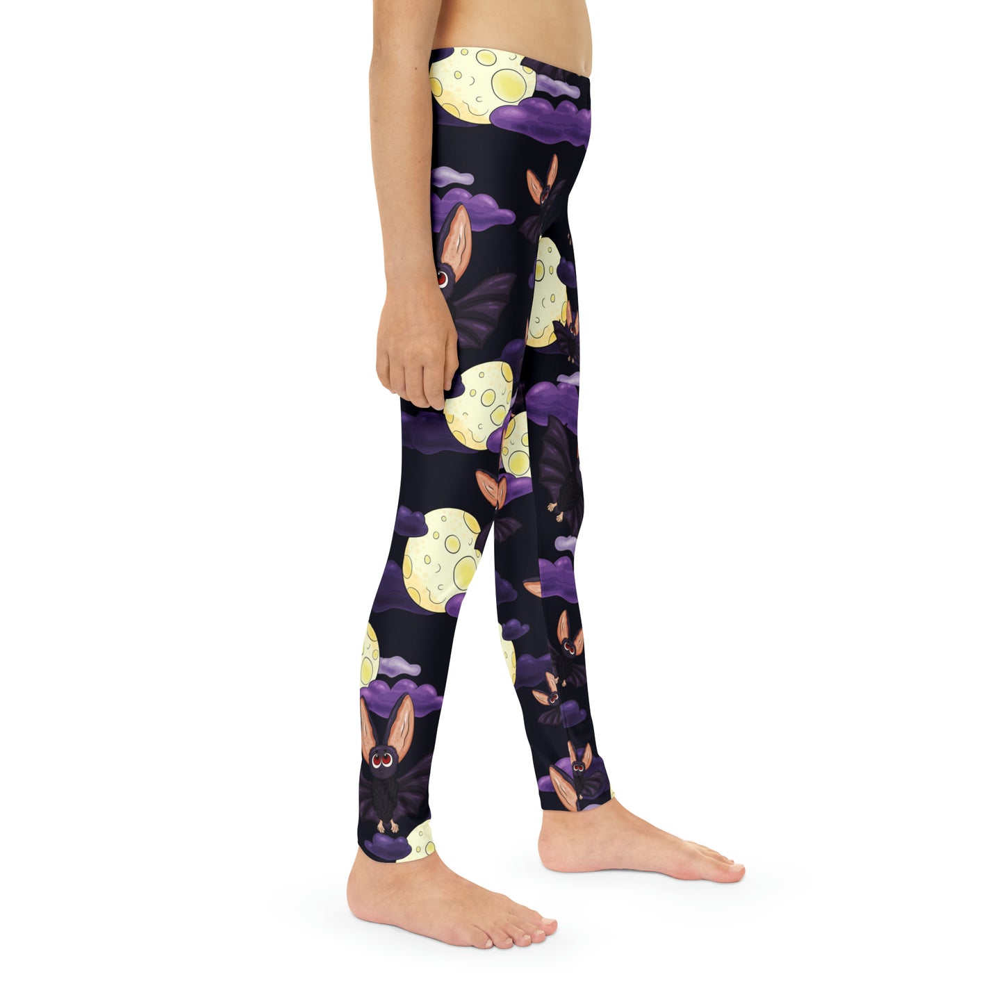 Girl's Bat Moon Full Length Leggings