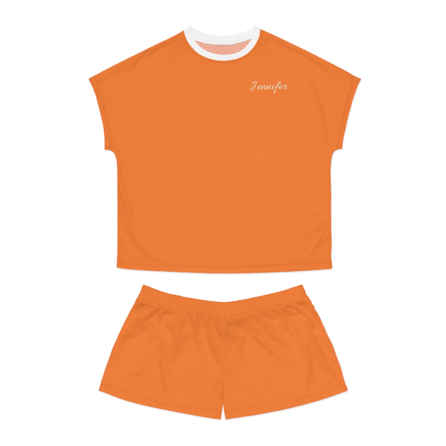 Personalized Silky Bride/Bridesmaids Short Pajamas - Pumpkin