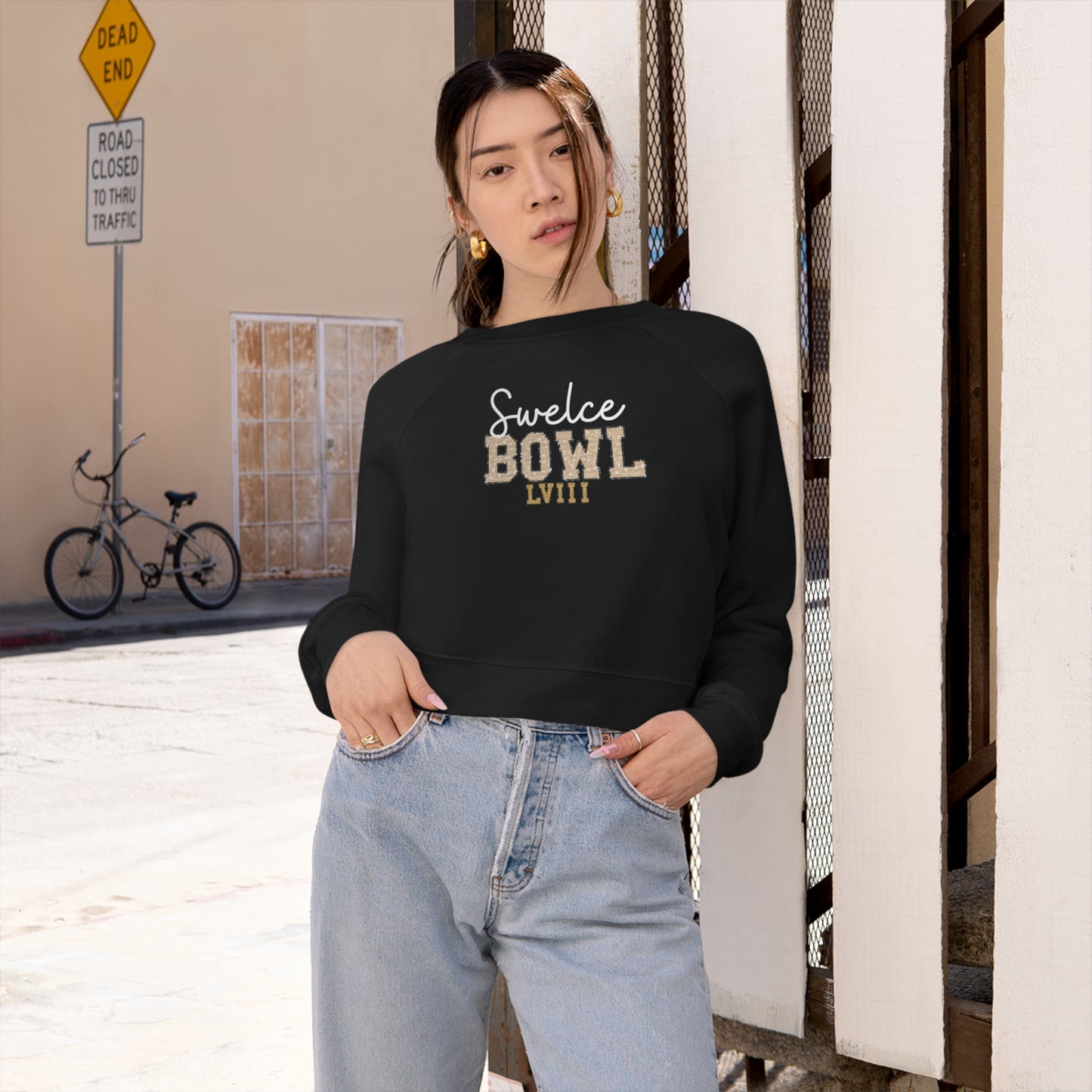 Swelce Bowl Cropped Top Football Sweatshirt, Travis Kelce 87 and TS Football Sweatshirt