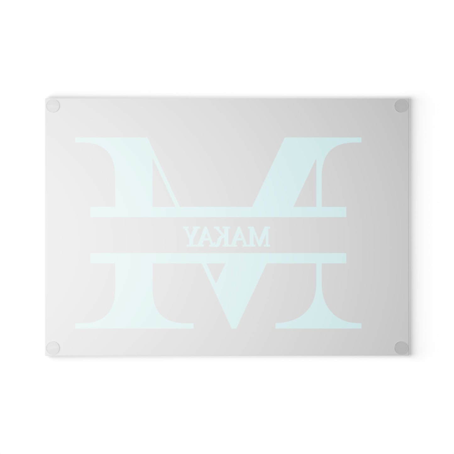 Makay - Monogram Glass Cutting Board – Personalized 'M'