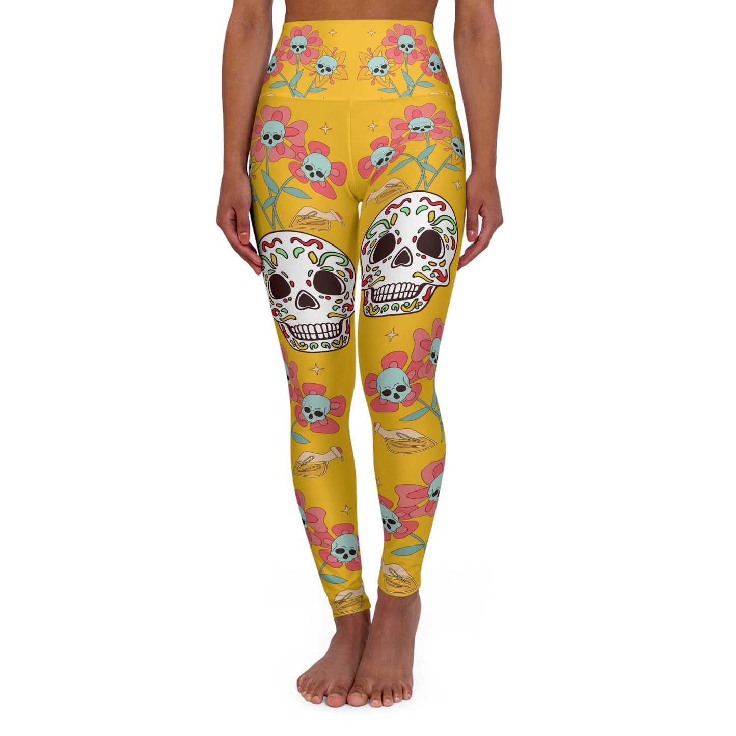 Skeleton Skull High Waisted Yoga Leggings