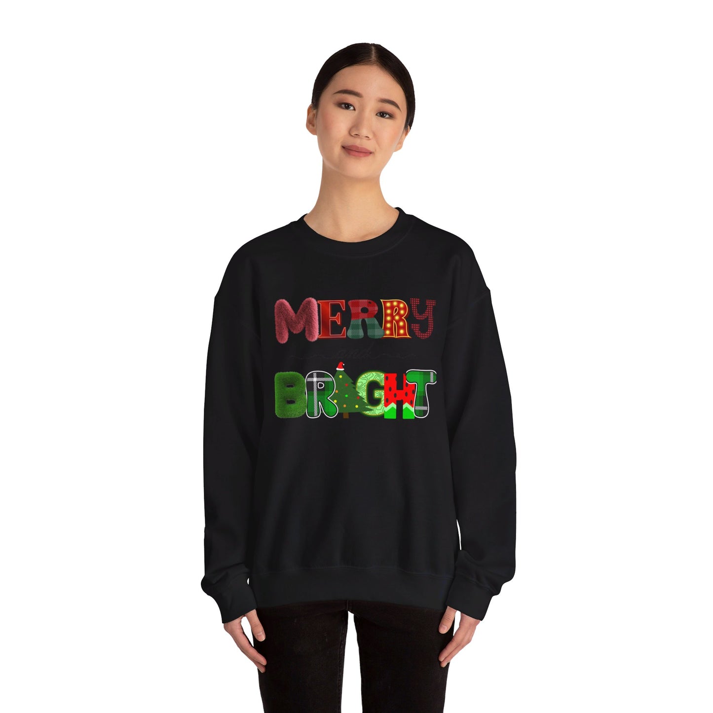 Merry and Bright Crewneck Christmas Sweatshirt