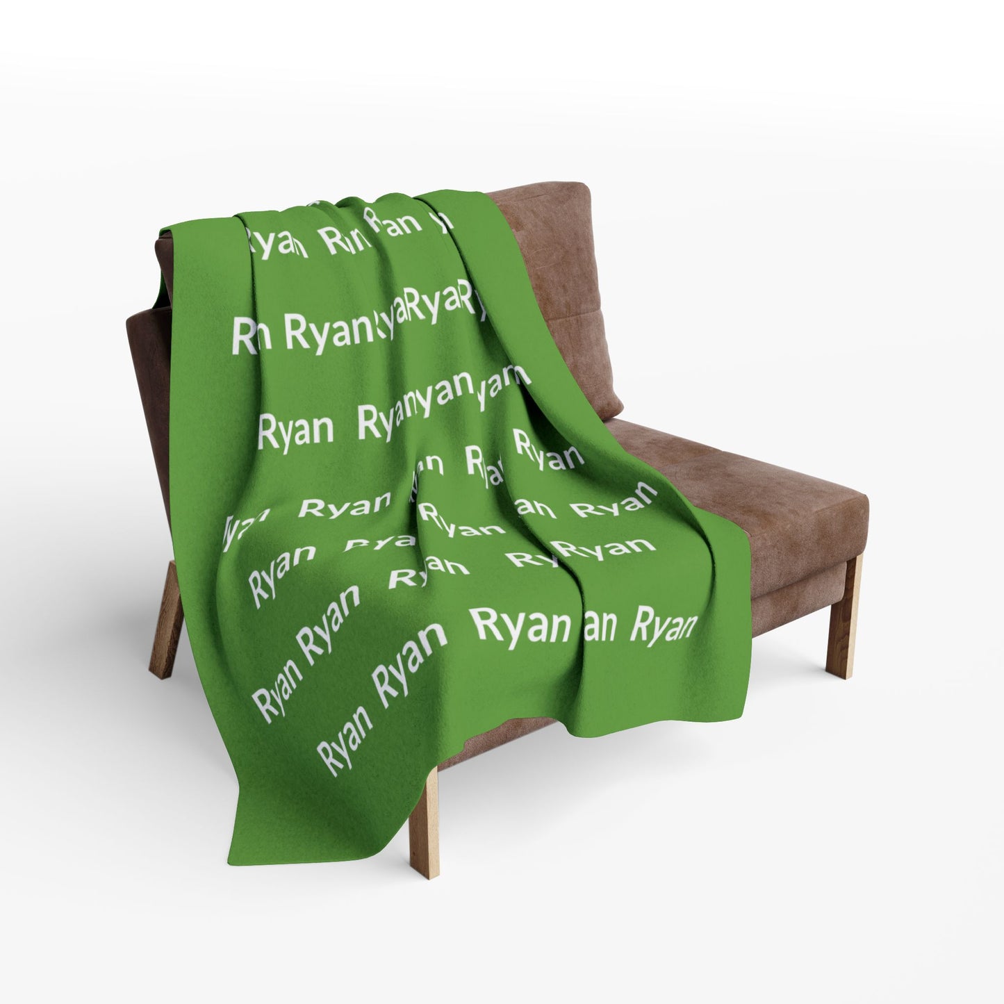 Custom Name Cozy Fleece Blanket For Kids - Green