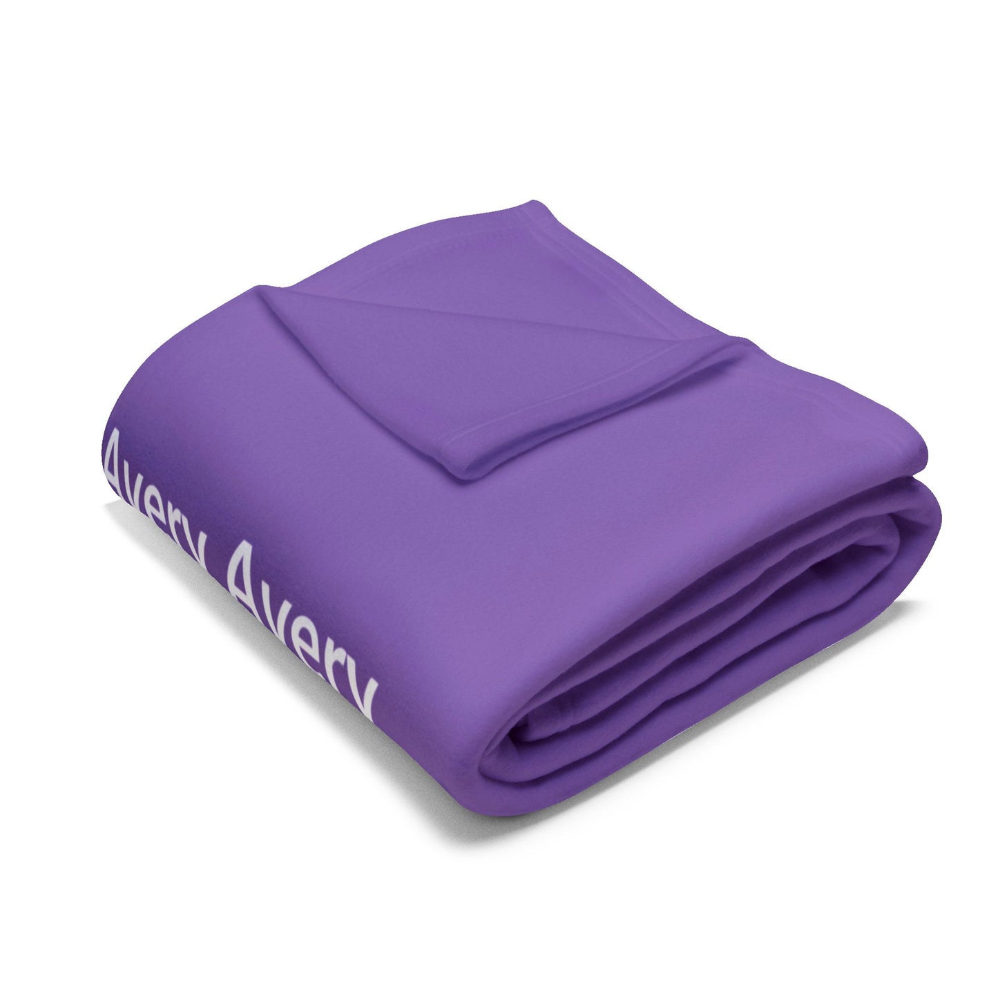 Custom Name Cozy Fleece Blanket For Kids - Purple