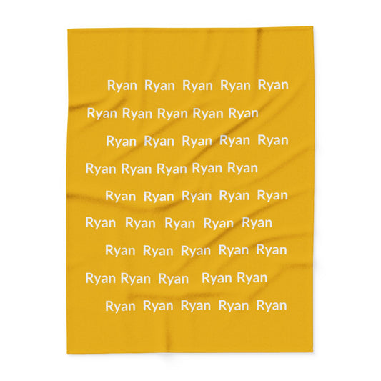 Custom Name Cozy Fleece Blanket For Kids - Yellow