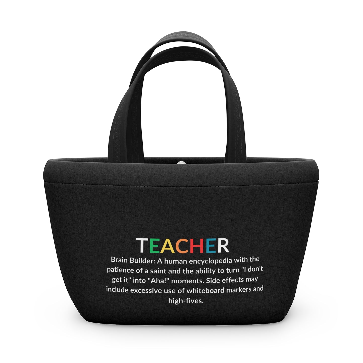 Teacher Lunch Tote Bag Brain Builder - Black