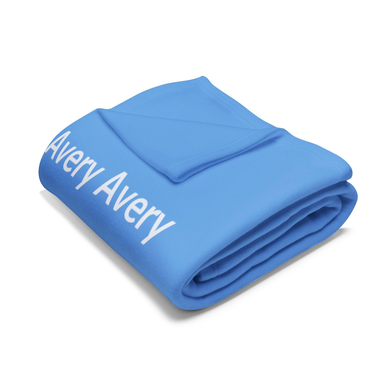 Custom Name Cozy Fleece Blanket For Kids - Light Blue