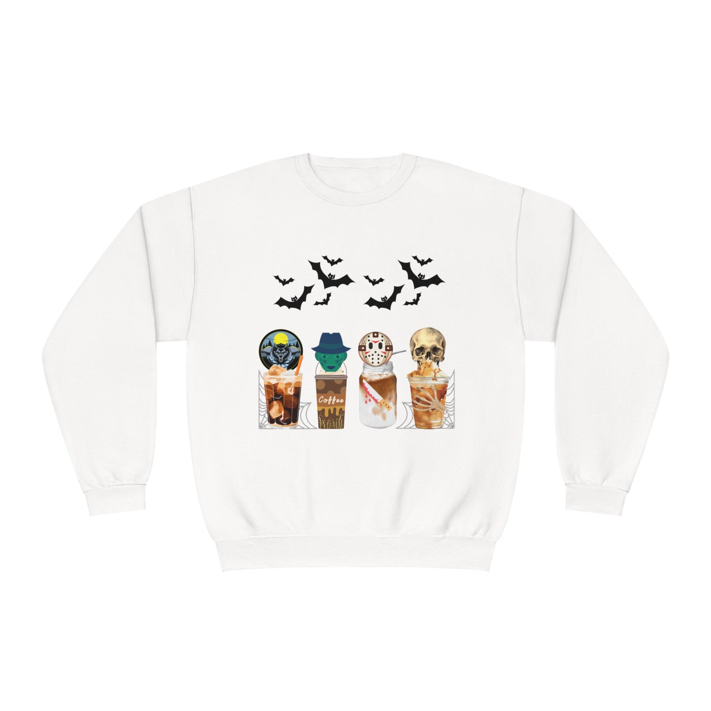 Coffee Cup Halloween Sweatshirt Coffee Lover Sweatshirt Skull Coffee Sweatshirt Halloween Sweatshirt