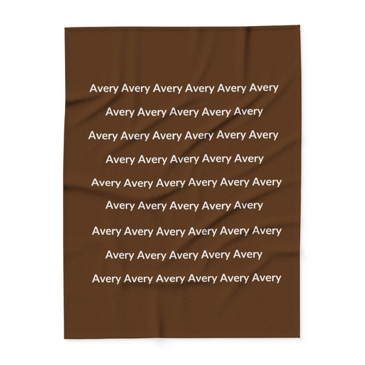 Custom Name Cozy Fleece Blanket For Kids - Brown