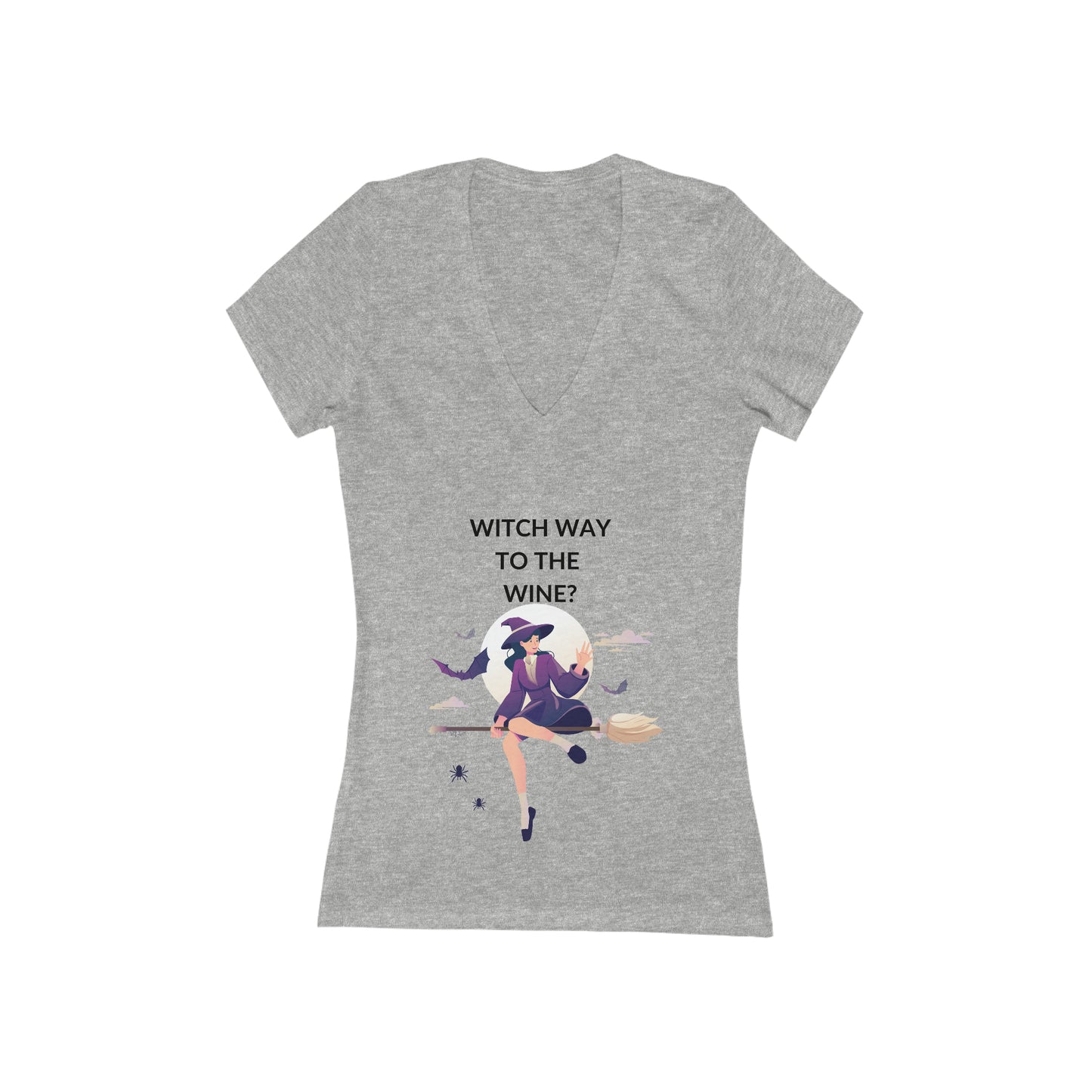 Witch Way Women's Short Sleeve Deep V-Neck Tee