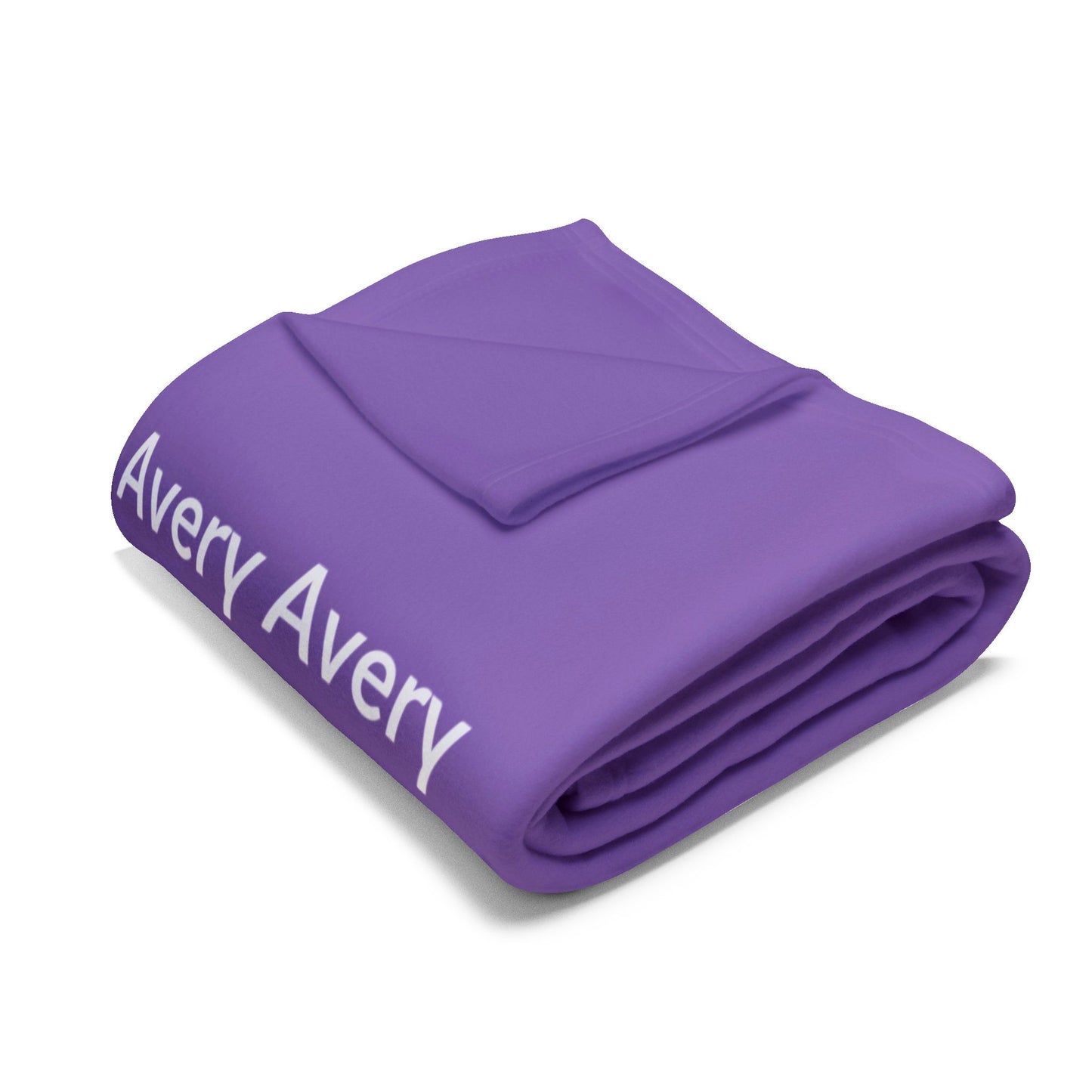 Custom Name Cozy Fleece Blanket For Kids - Purple