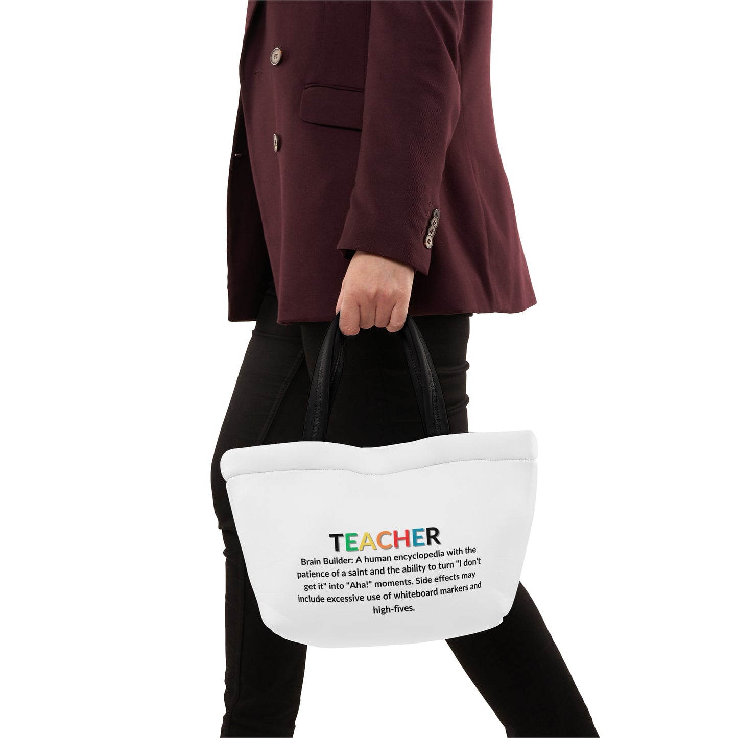 Teacher Lunch Tote Bag - Brain Builder - White