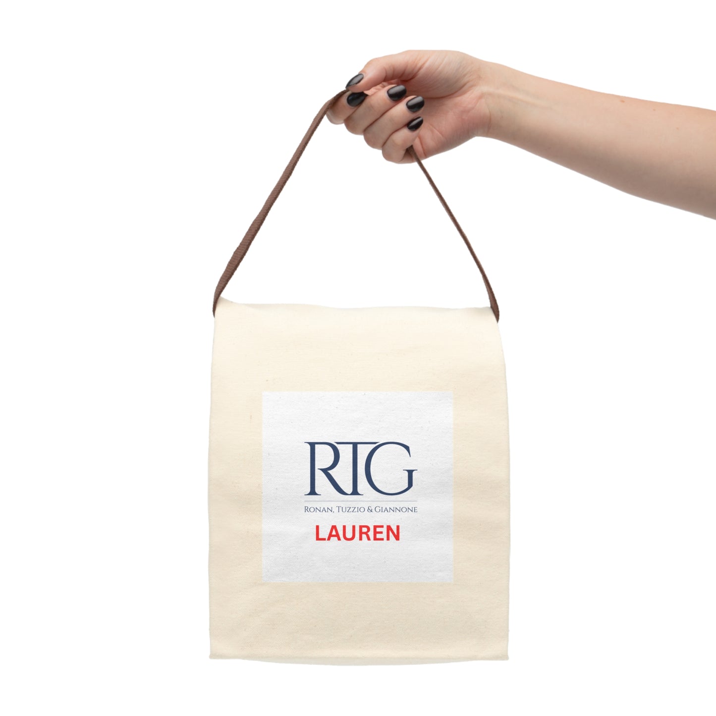 Personalized Canvas Lunch Bag with Strap