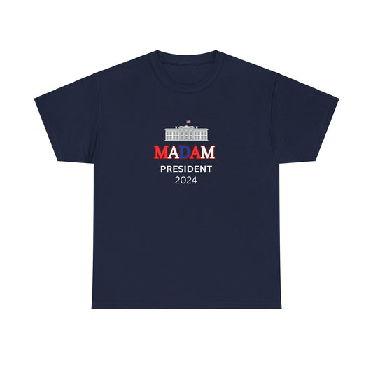 Madam President Red, White & Blue White House T-Shirt, Kamala Harris Democratic Party Election 2024 Shirt