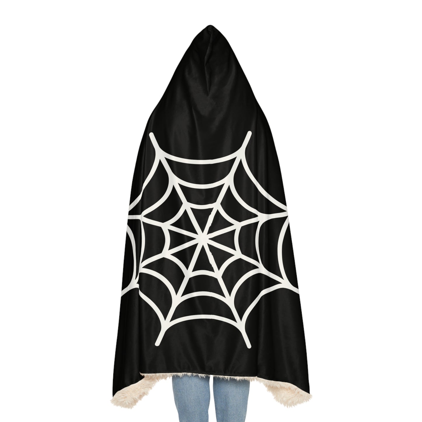 Spider Web, Cozy Halloween Blanket, Soft Hooded Wrap for Fall, Comfy Oversized Throw for Cozy Nights, Spooky Season Gift, Home Decor