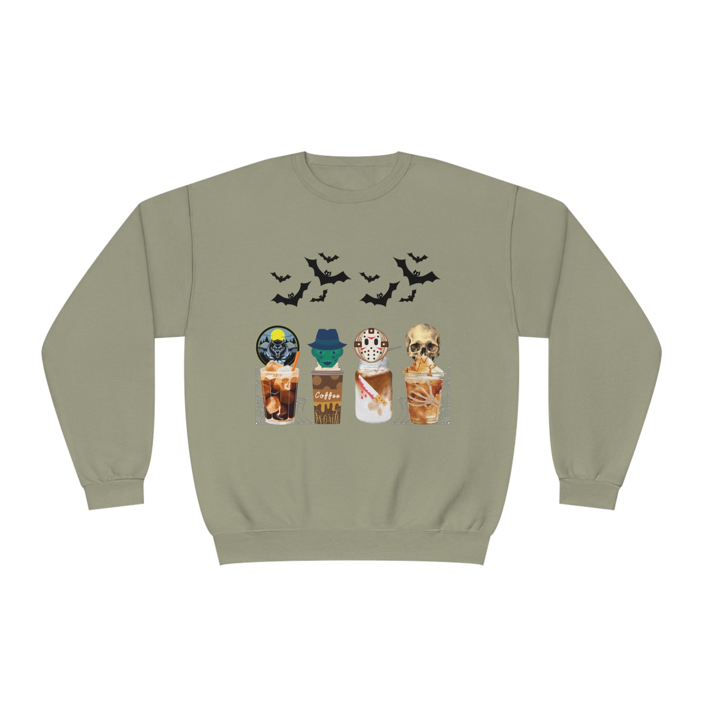 Coffee Cup Halloween Sweatshirt Coffee Lover Sweatshirt Skull Coffee Sweatshirt Halloween Sweatshirt