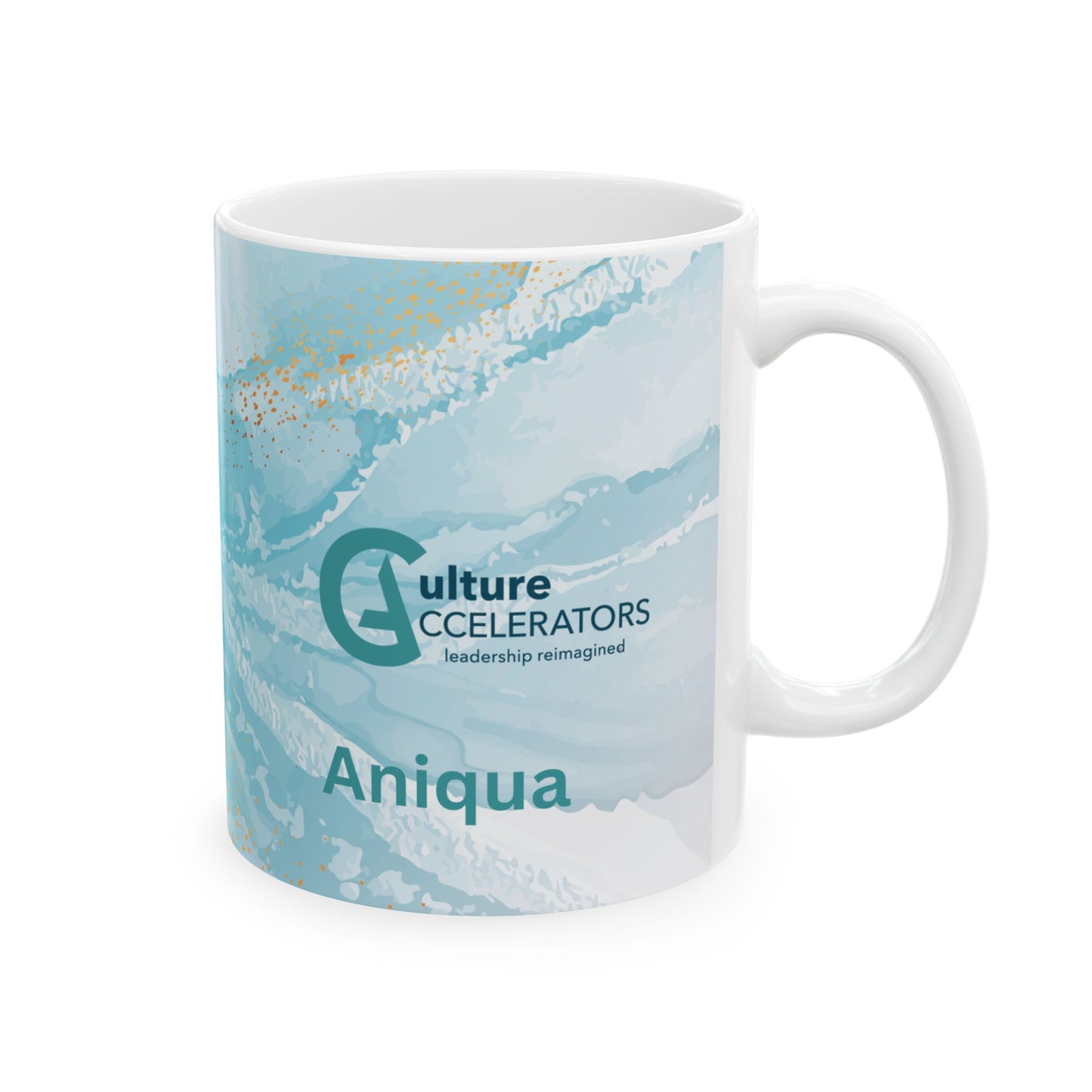 White Ceramic Mug with Ocean Background, (11oz)