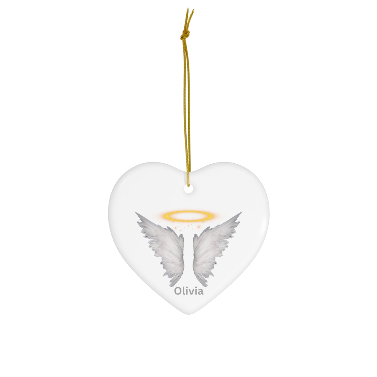 Angel Wings Memorial Ceramic Ornament