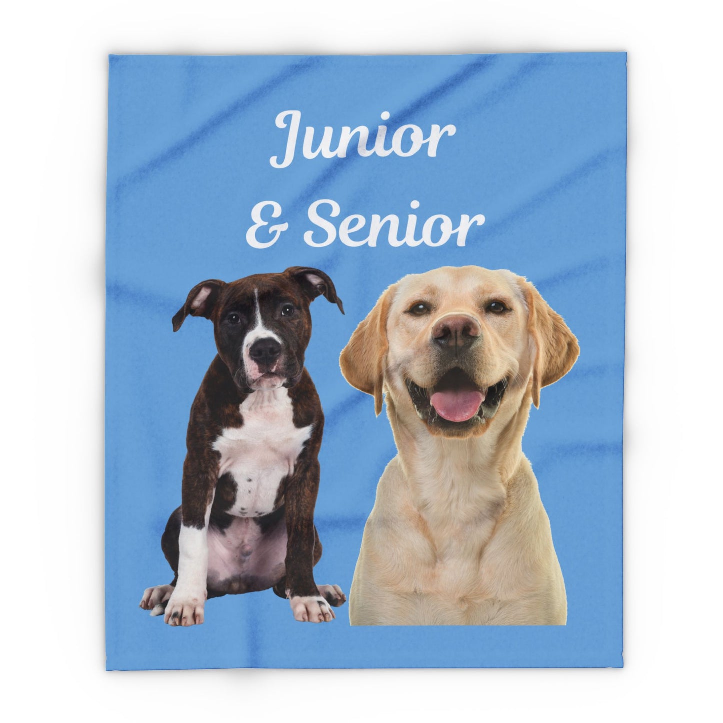 Custom Dog Photo Fleece Blanket - Blue