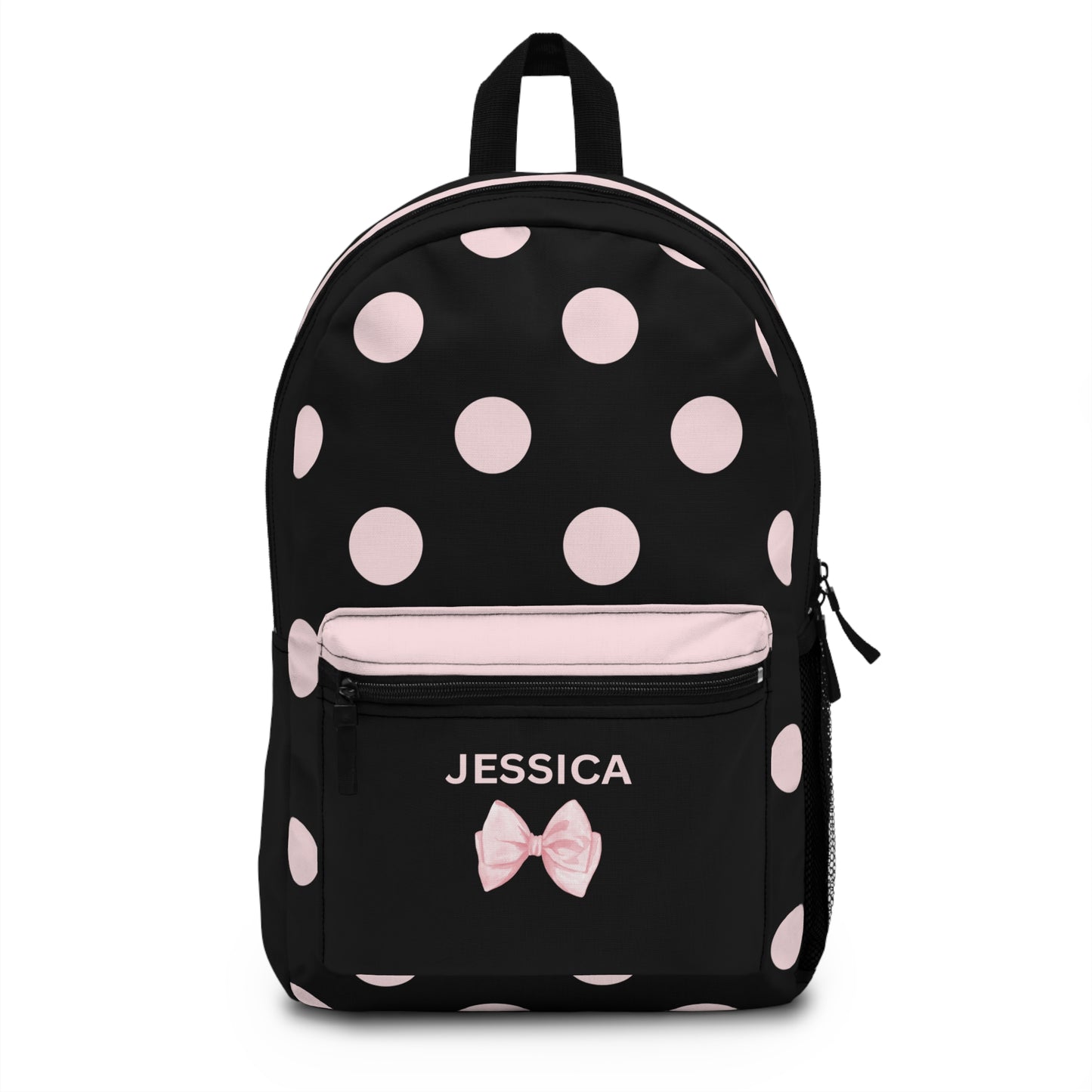 Girls Polka Dot Bow Backpack, School Book Bag, Back-To-School Backpack