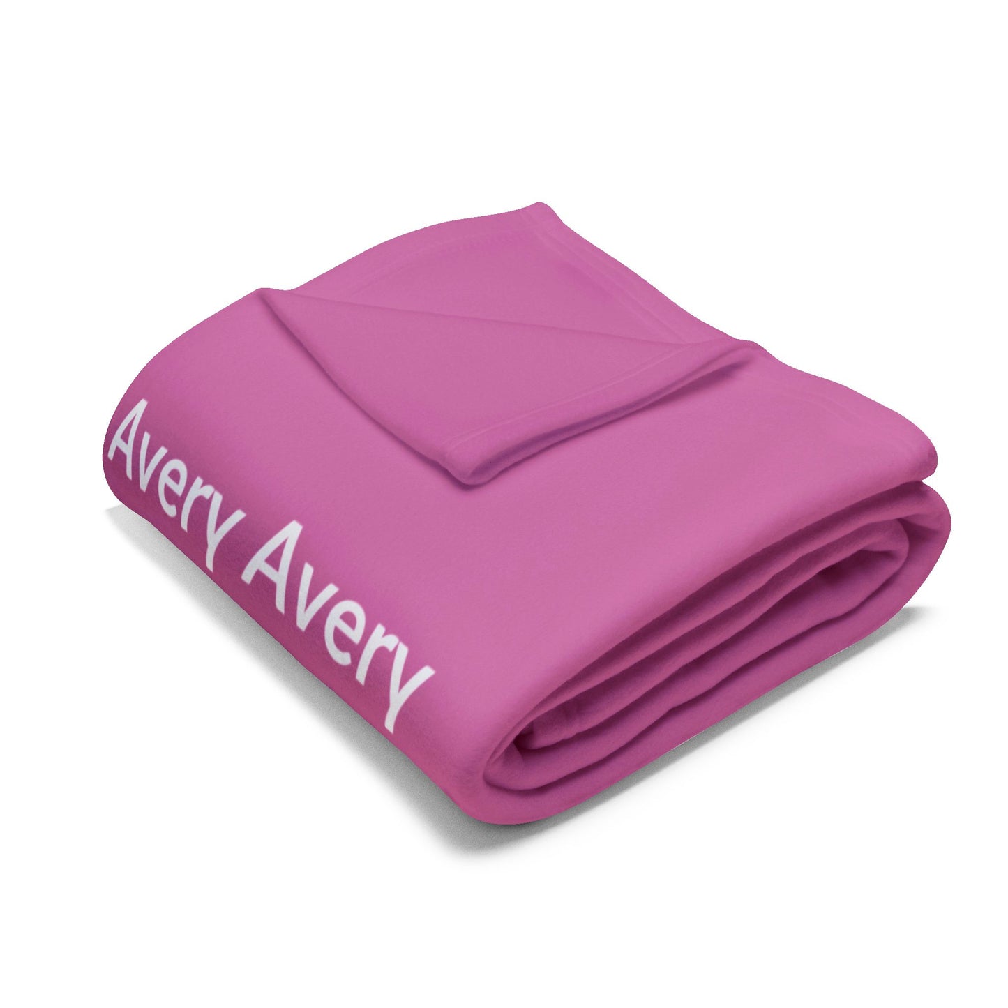 Custom Name Cozy Fleece Blanket For Kids - Pink