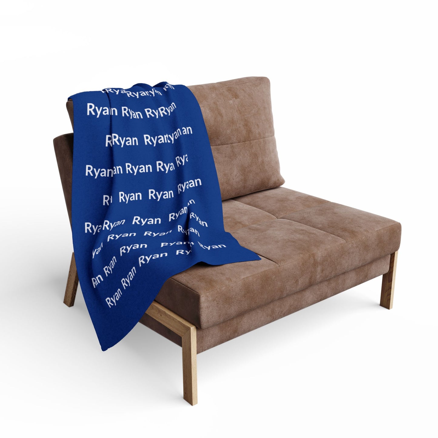 Custom Name Cozy Fleece Blanket For Kids - Dark Blue