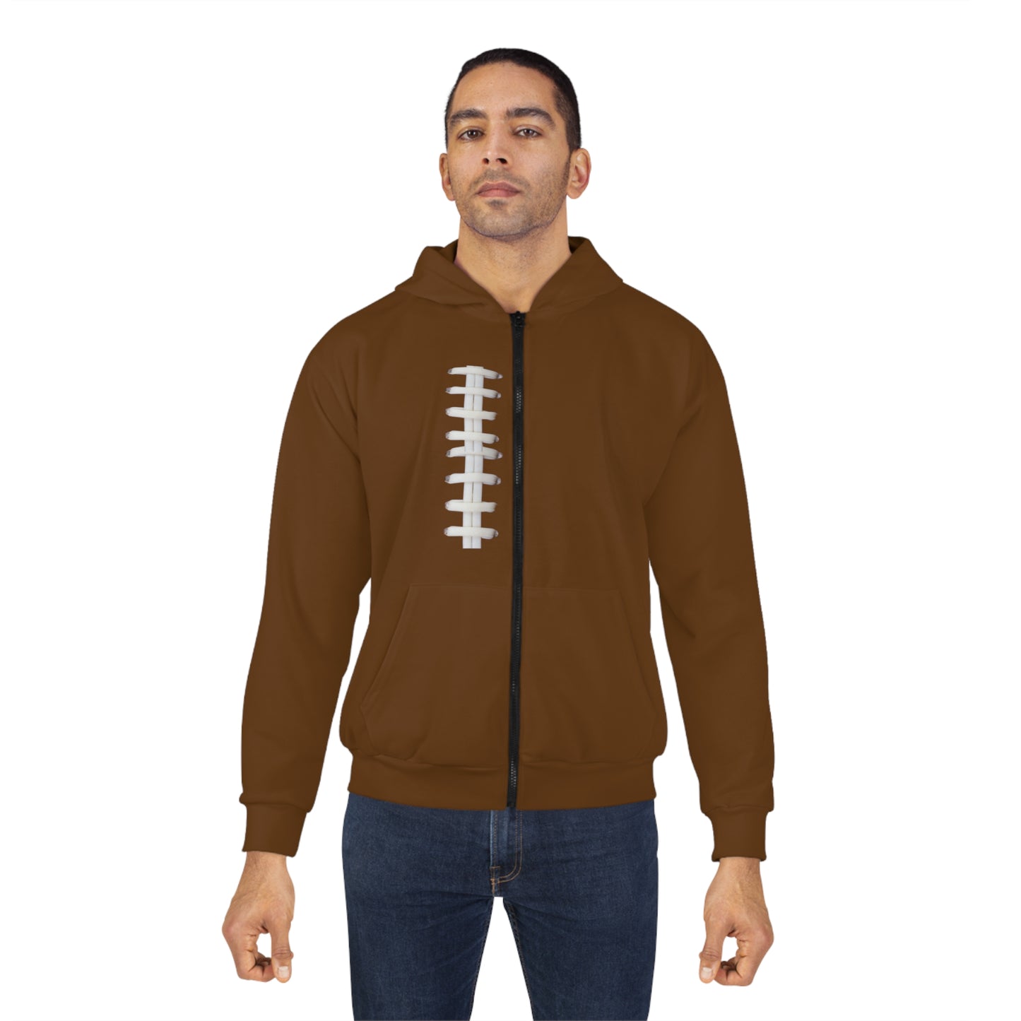 Football Laces Zip Hoodie