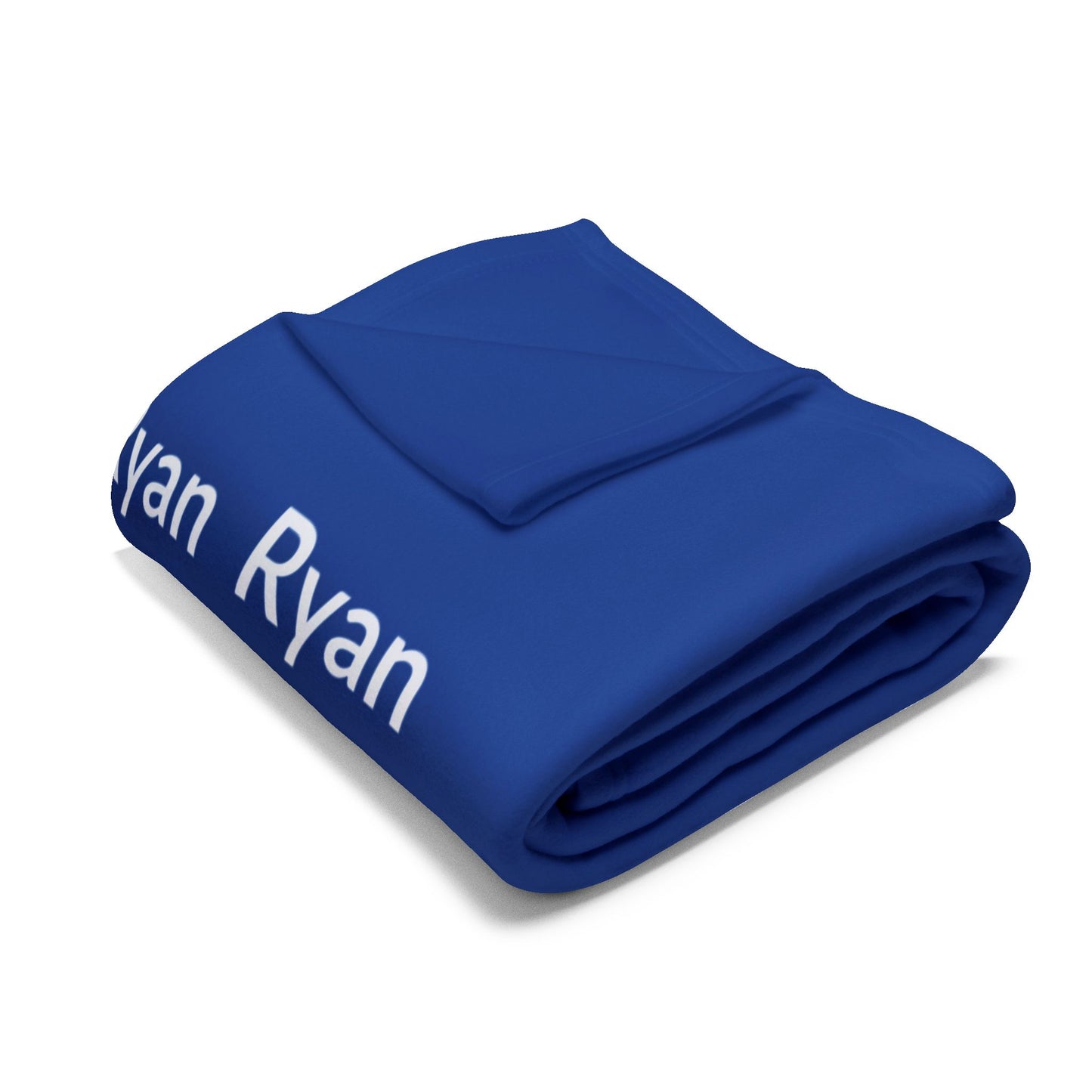 Custom Name Cozy Fleece Blanket For Kids - Dark Blue