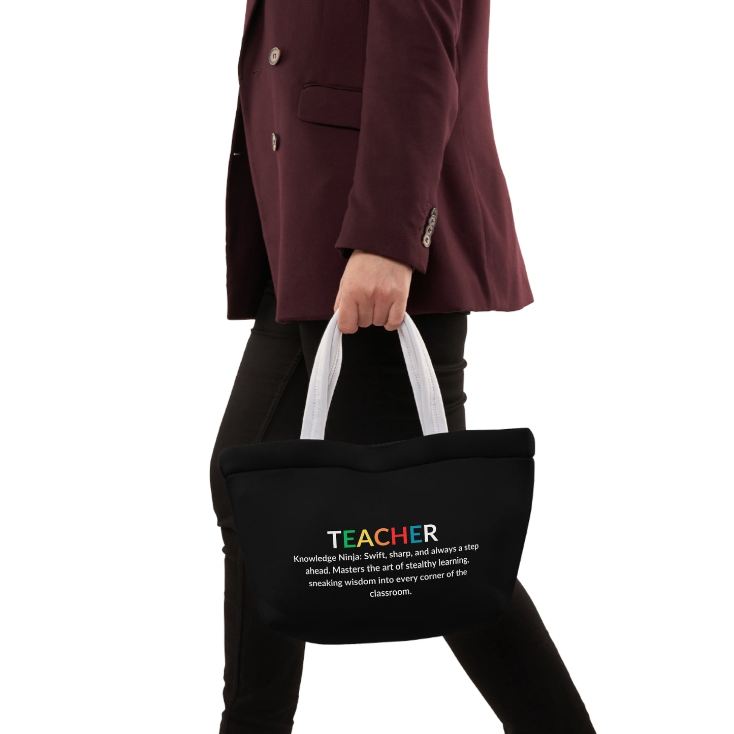 Teacher Lunch Tote Bag - Knowledge Ninja - Black