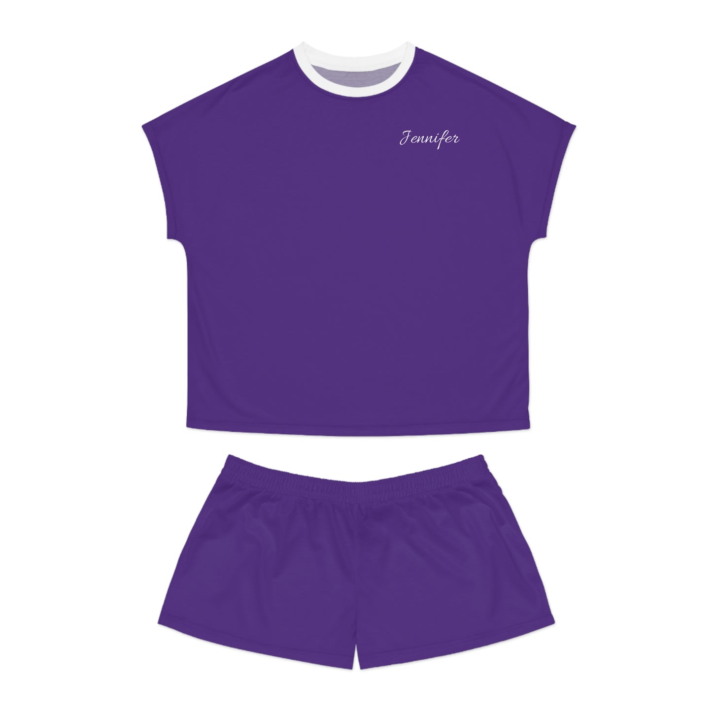 Personalized Silky Bride/Bridesmaids Short Pajamas - Dark Purple