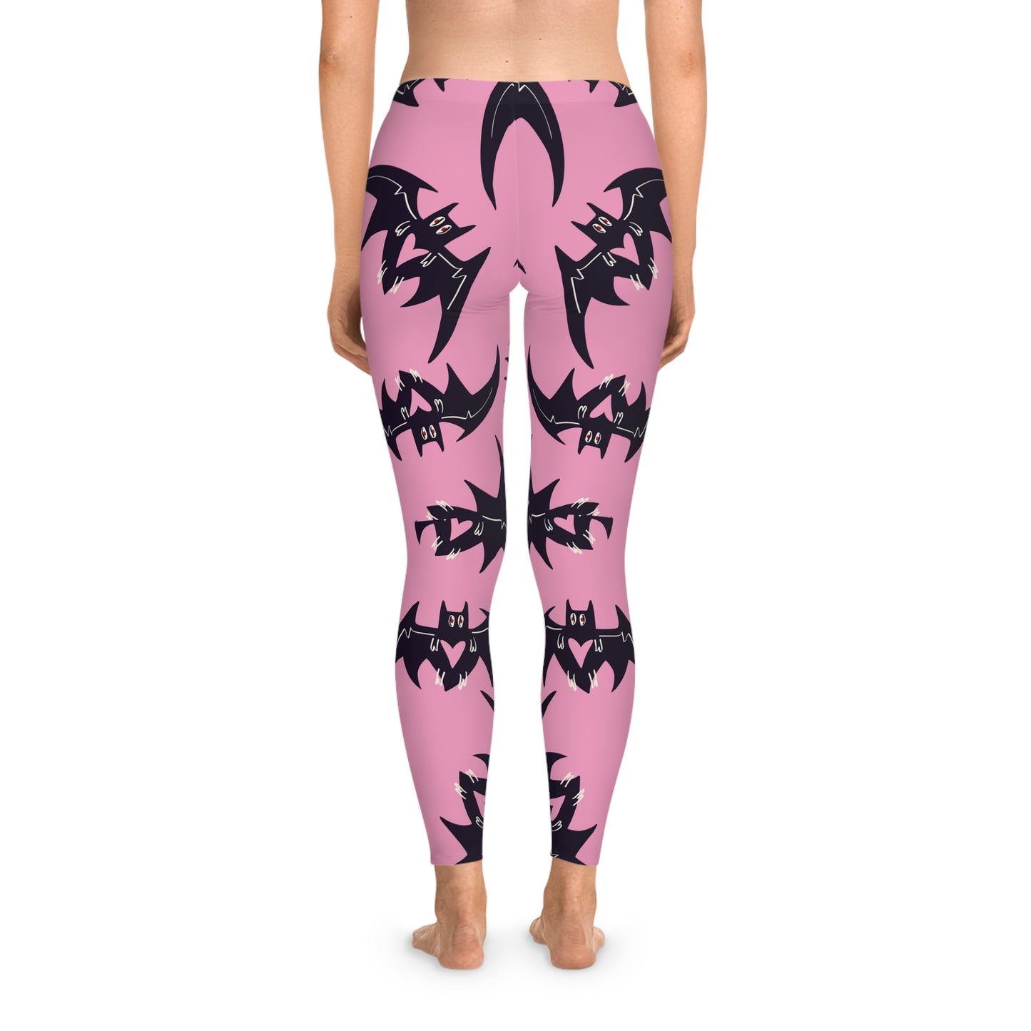 Pink Bats Stretchy Leggings (AOP)