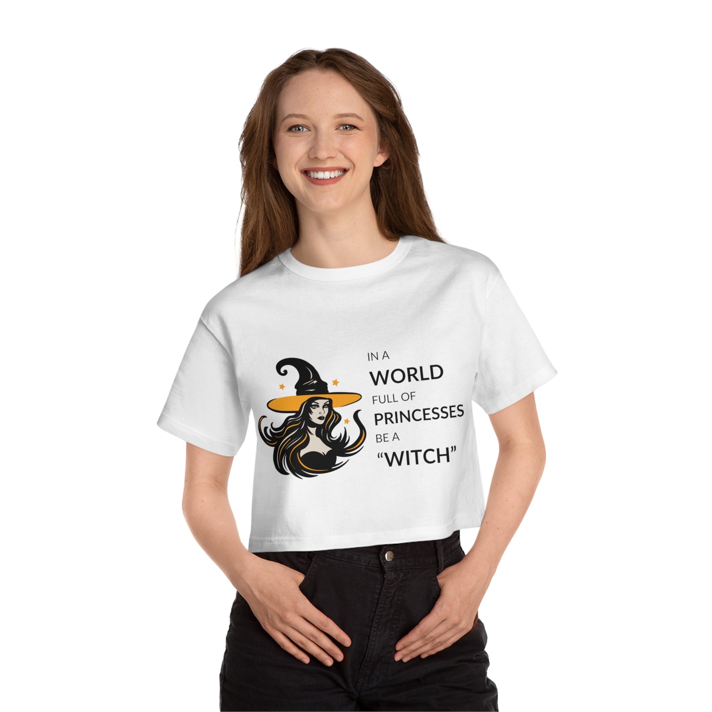 Witch in a World of Princesses Women's Heritage Cropped T-Shirt