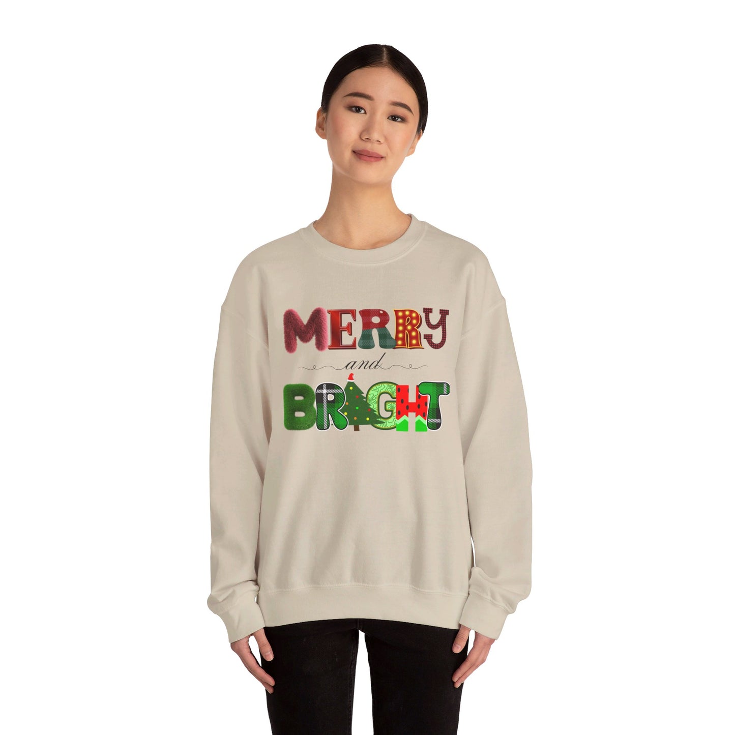 Merry and Bright Crewneck Christmas Sweatshirt