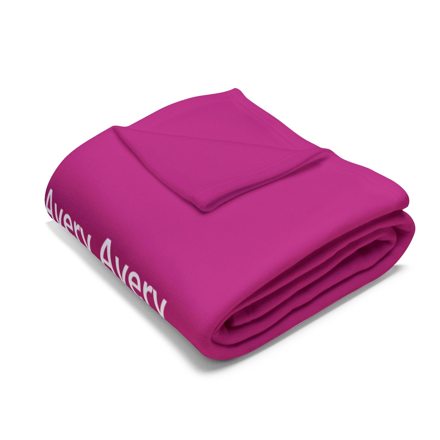 Custom Name Cozy Fleece Blanket For Kids - Hot Pink